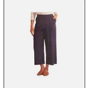 Navy blue wide leg cropped chic and comfy linen cotton pants